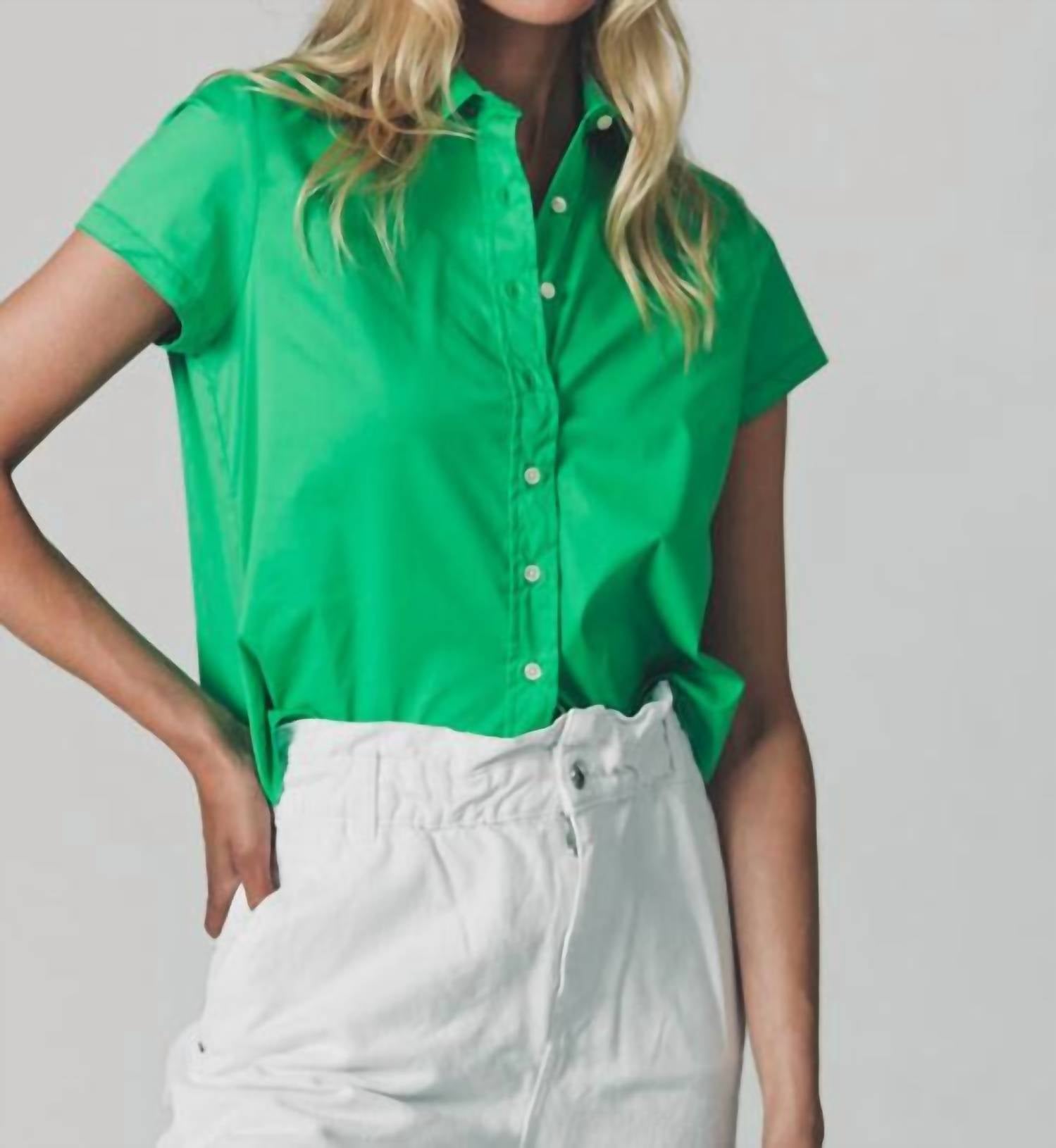 The Shirt - Boxy Short Sleeve Cropped Shirt - button - down - shirts - clothing - cotton - blend