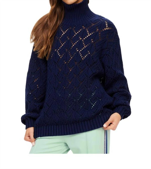 The Upside - CLEMENTINE KNIT CREW - blue - clothing - cotton