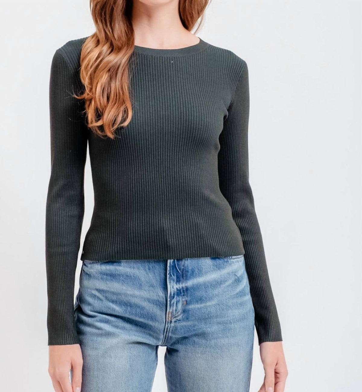 The Workshop - Basics Crewneck Ribbed Sweater
