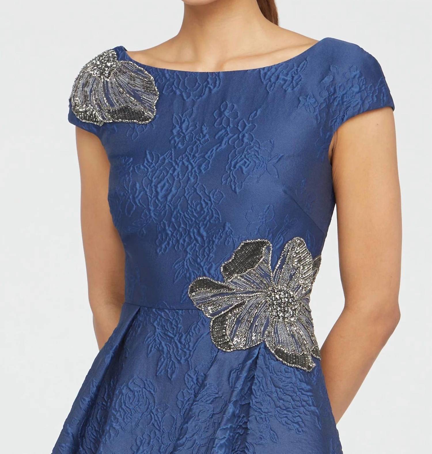 Theia - Caity High Low Cocktail Dress - blue - clothing - dresses