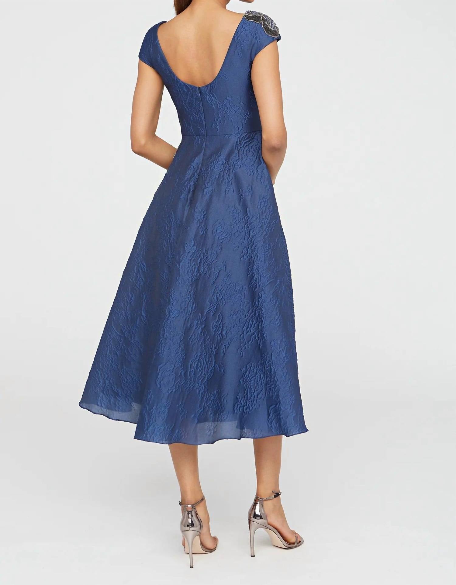 Theia - Caity High Low Cocktail Dress - blue - clothing - dresses