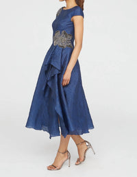 Theia - Caity High Low Cocktail Dress - blue - clothing - dresses