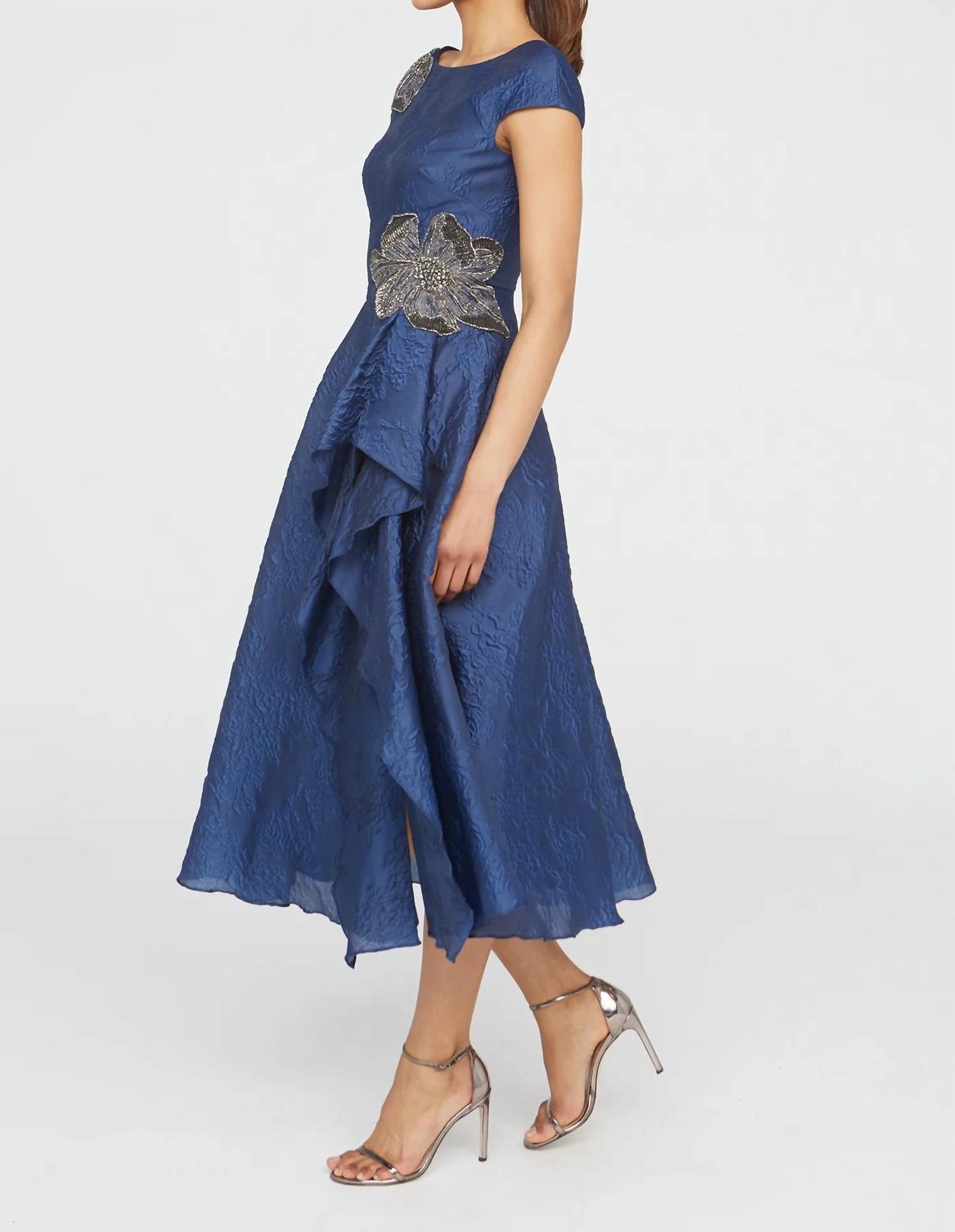 Theia - Caity High Low Cocktail Dress - blue - clothing - dresses