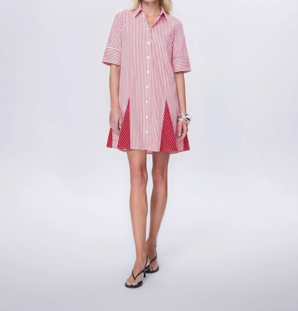 Theo The Label - Echo Mix Stripe Shirtdess