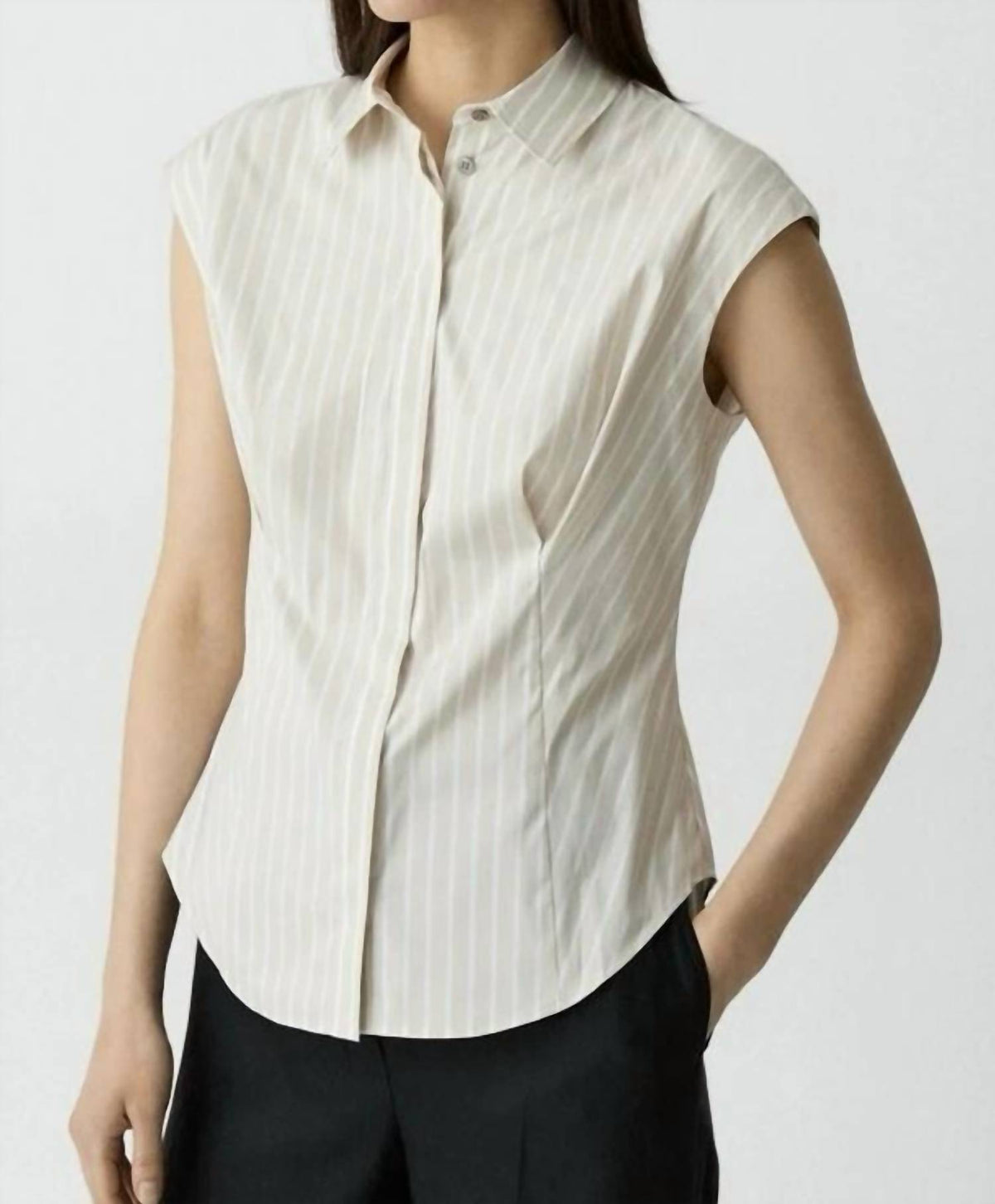 Theory - CAP SLEEVE CINCH SHIRT