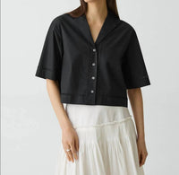 Theory - City Poplin Boxy Camp Shirt