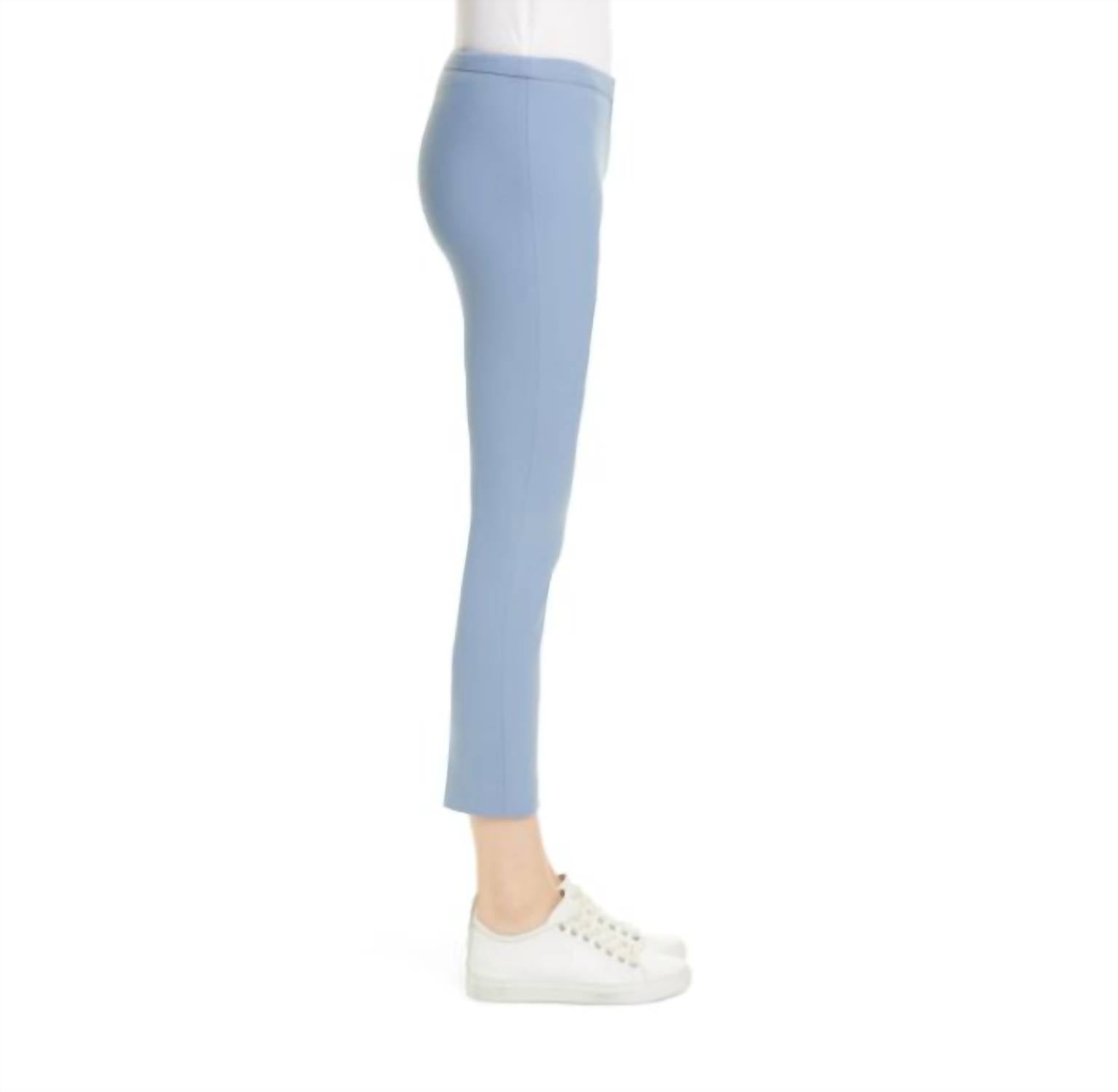 Theory - Classic Skinny Ankle Pants in Chambray Blue Mid Rise - blue - clothing - cotton - blend