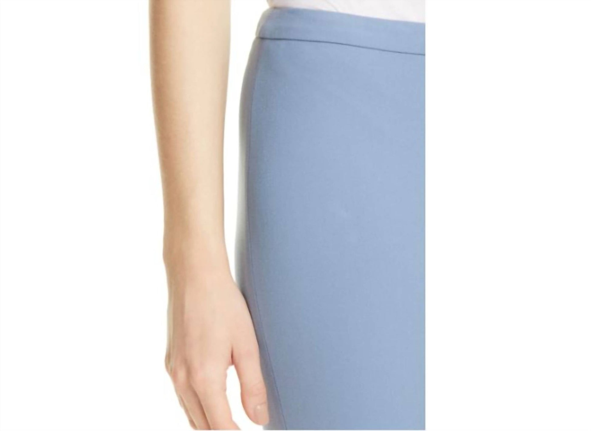 Theory - Classic Skinny Ankle Pants in Chambray Blue Mid Rise - blue - clothing - cotton - blend