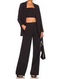 Theory - Clean Terena Wide Leg Pants - black - clothing - pants