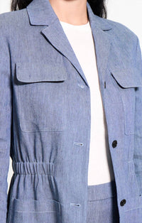 Theory - Fluid Linen Cinched Jacket