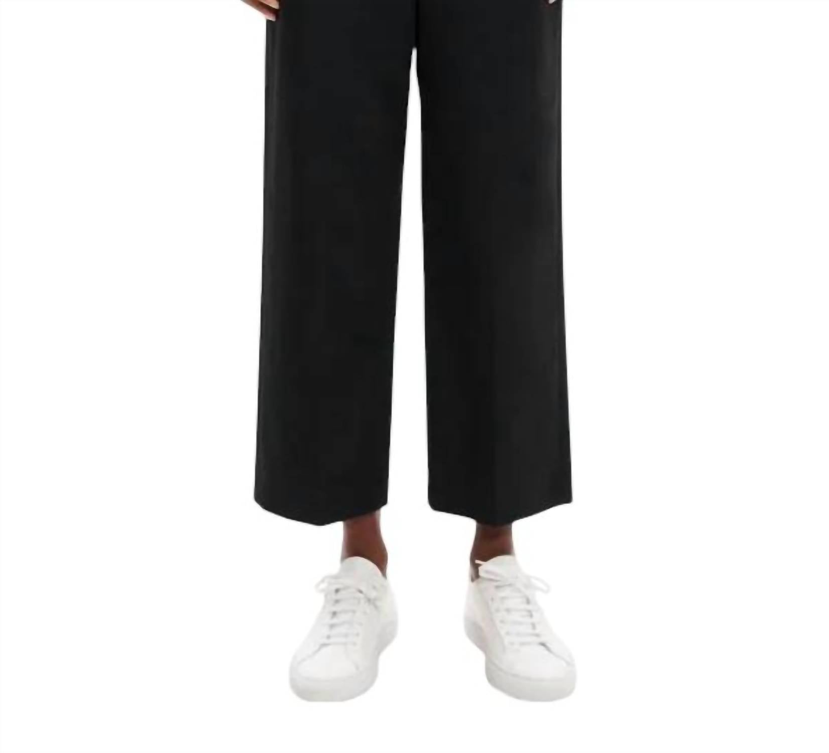 Theory - High Twist High Rise Twill Trousers - black - clothing - cotton
