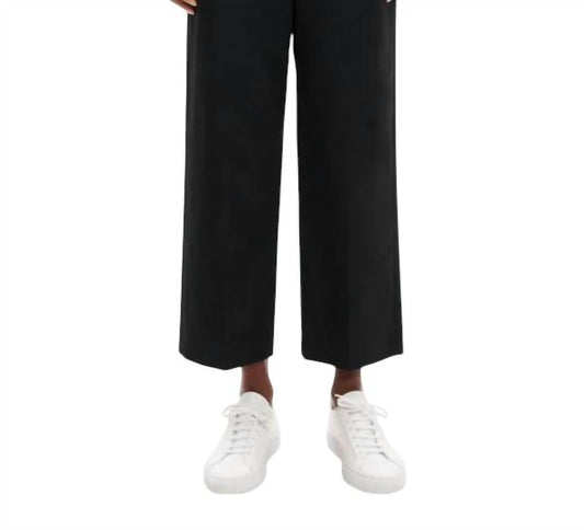 Theory - High Twist High Rise Twill Trousers - black - clothing - cotton