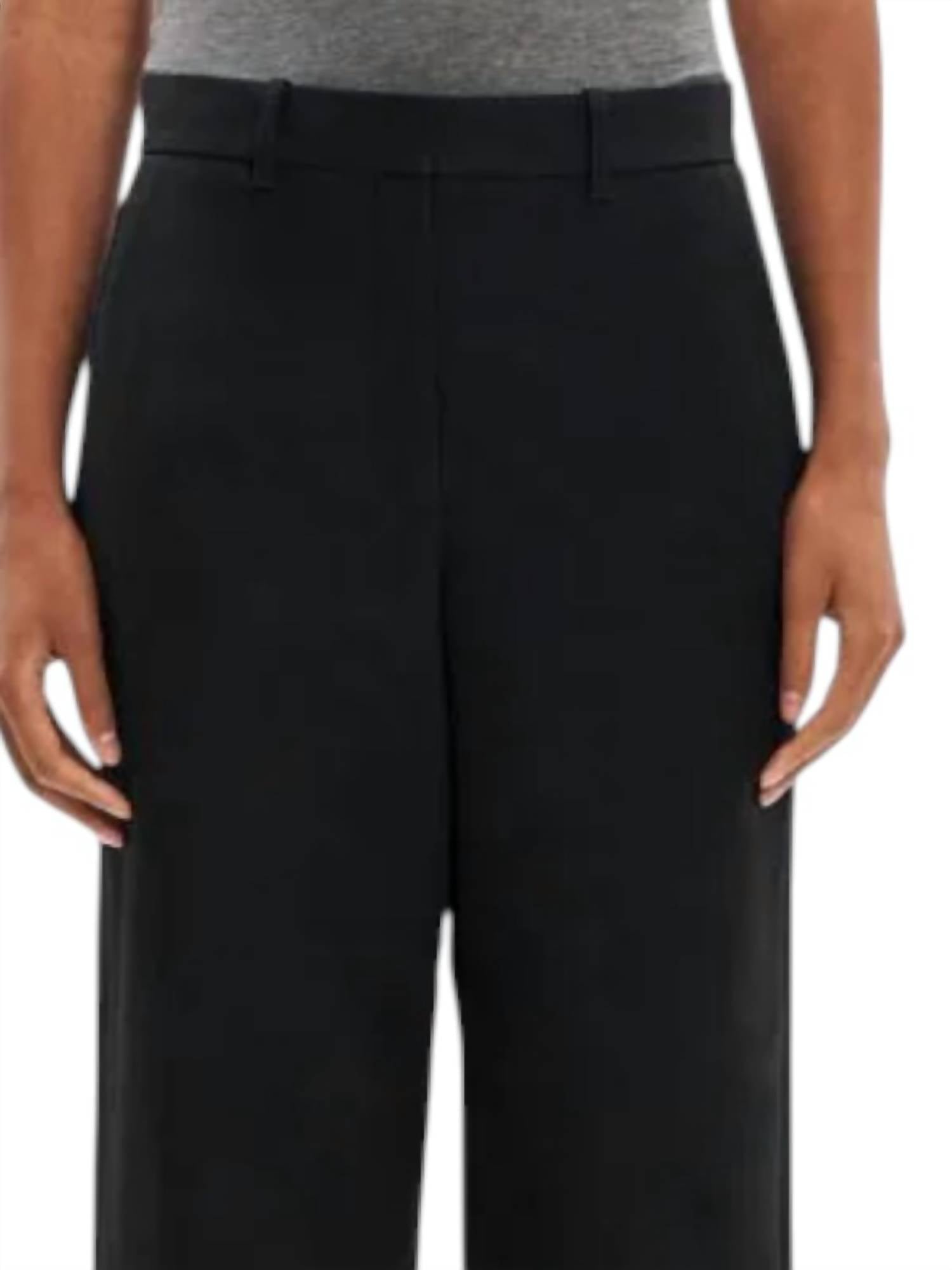 Theory - High Twist High Rise Twill Trousers - black - clothing - cotton
