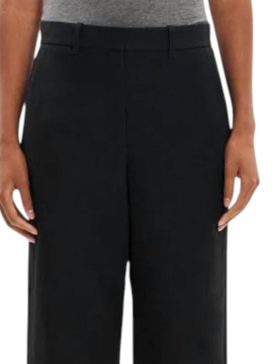 Theory - High Twist High Rise Twill Trousers - black - clothing - cotton