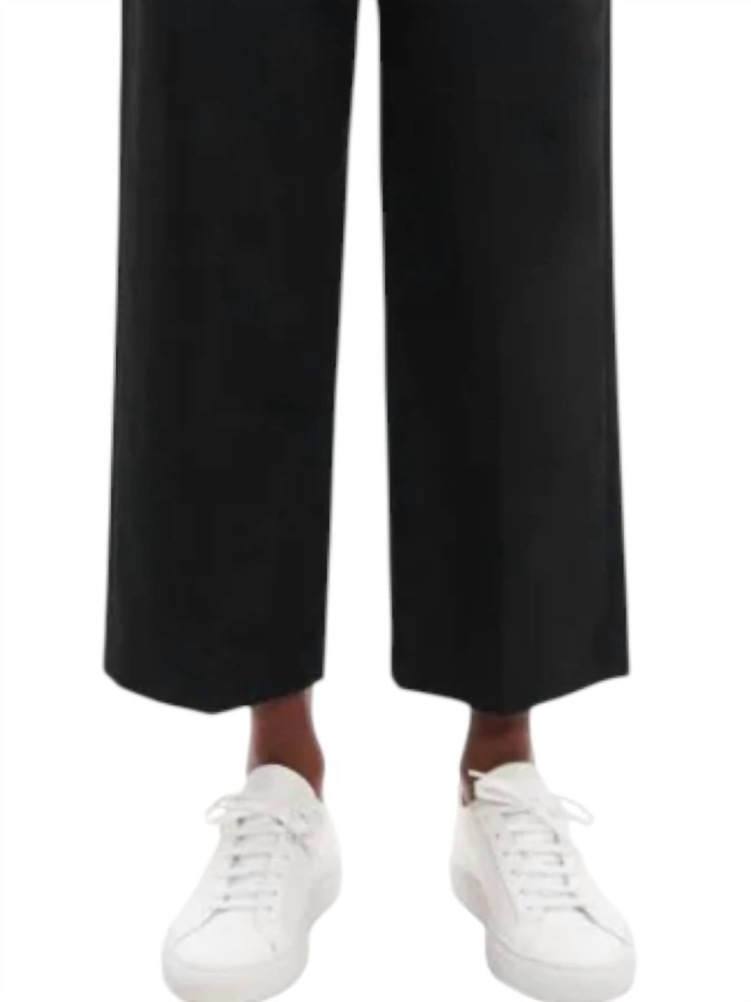 Theory - High Twist High Rise Twill Trousers - black - clothing - cotton