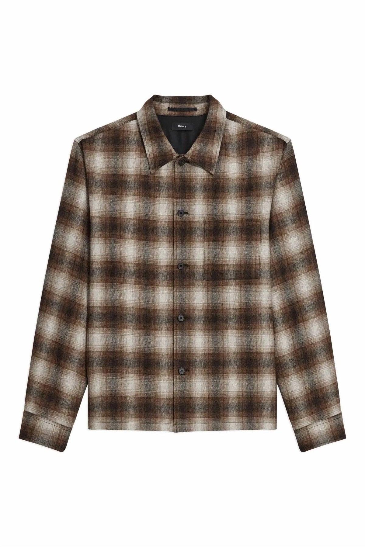 Theory - PLAID BUTTON DOWN OVERSHIRT