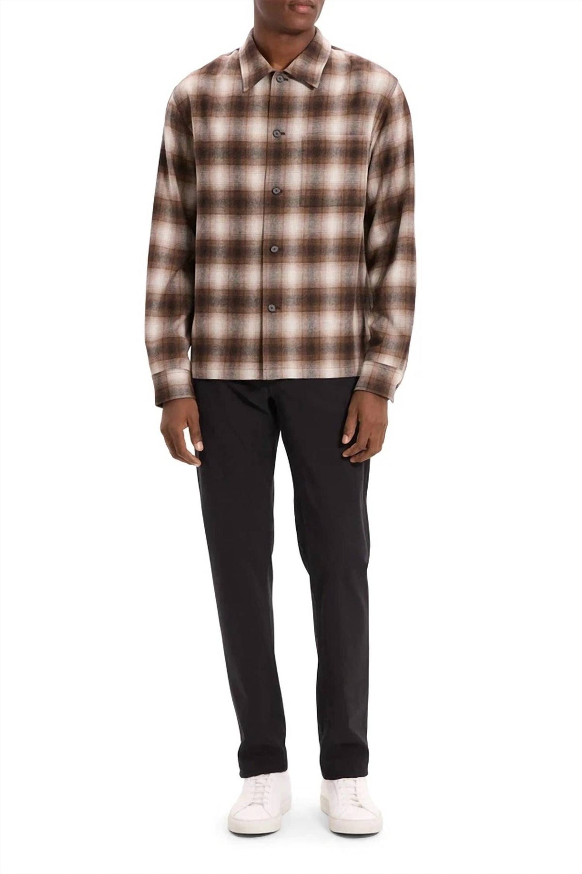 Theory - PLAID BUTTON DOWN OVERSHIRT