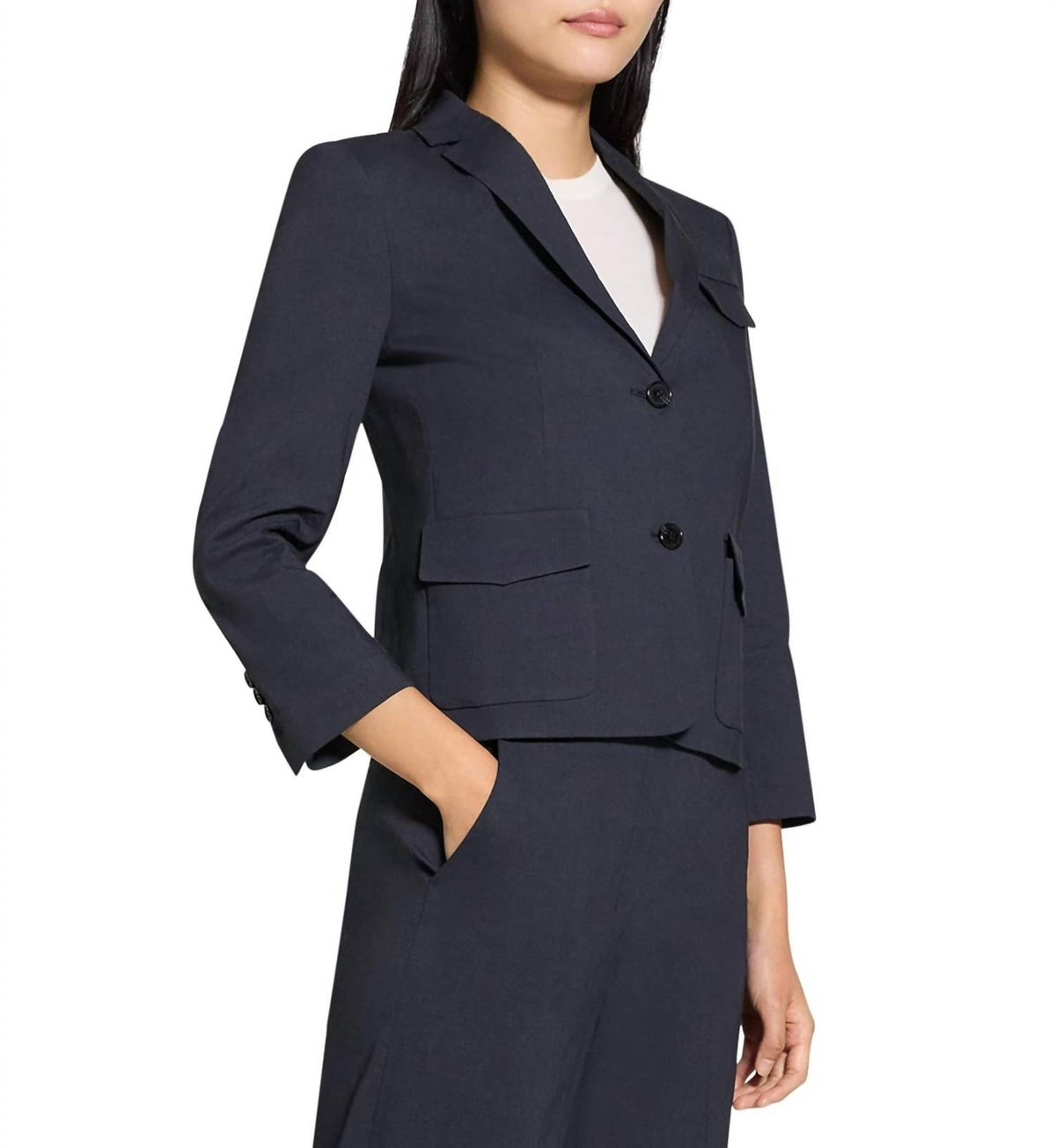 Theory - Shrunken Crunch Linen Blazer
