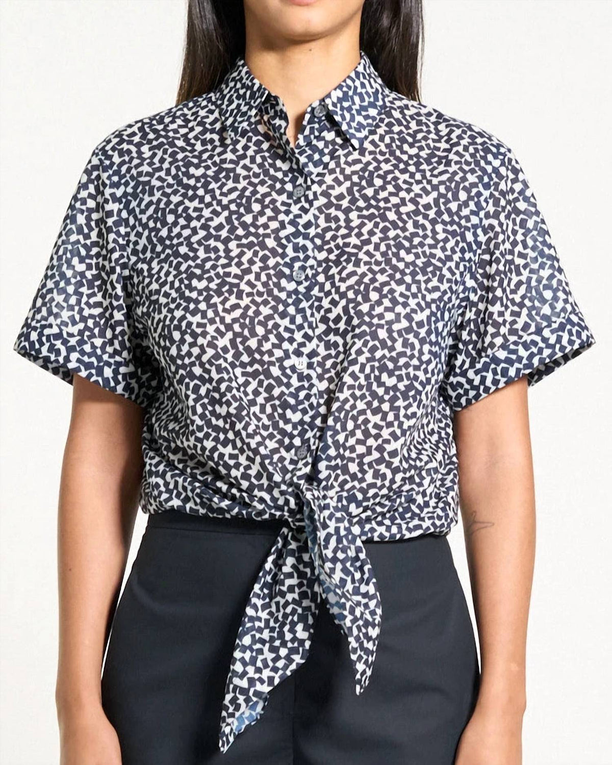 Theory - Tie Front Button Down Shirt