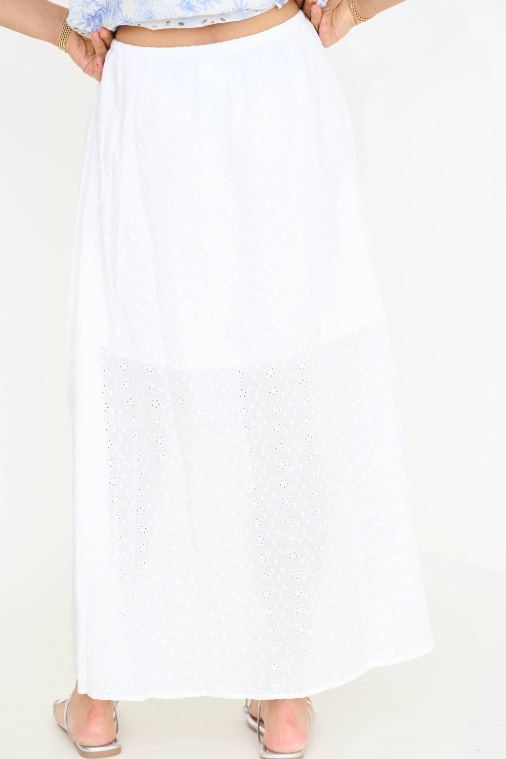 Things Between - Anastasia Eyelet Maxi Skirt