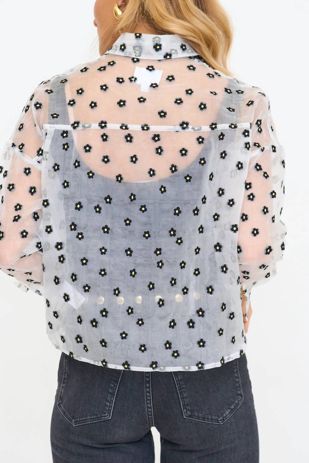 Things Between - Flower Jacquard Organza Top