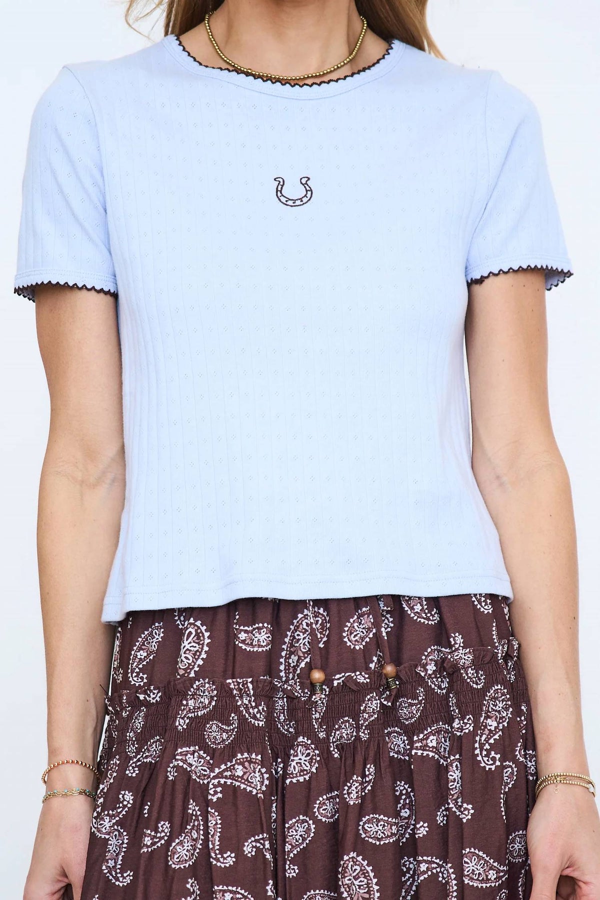 Things Between - Horseshoe Pointelle Tee