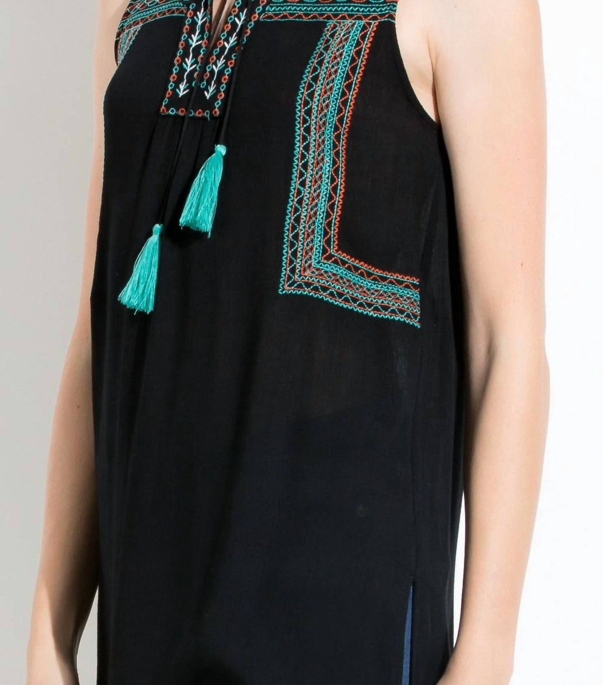 Thml - Aztec Embroidered Sleeveless Top