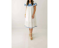 Thml - Blossom Embroidery Dress - Plus - clothing - dresses - midi