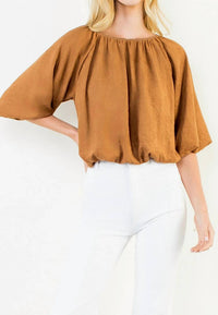 Thml - Bubble Hem Suede Top
