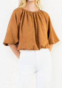 Thml - Bubble Hem Suede Top