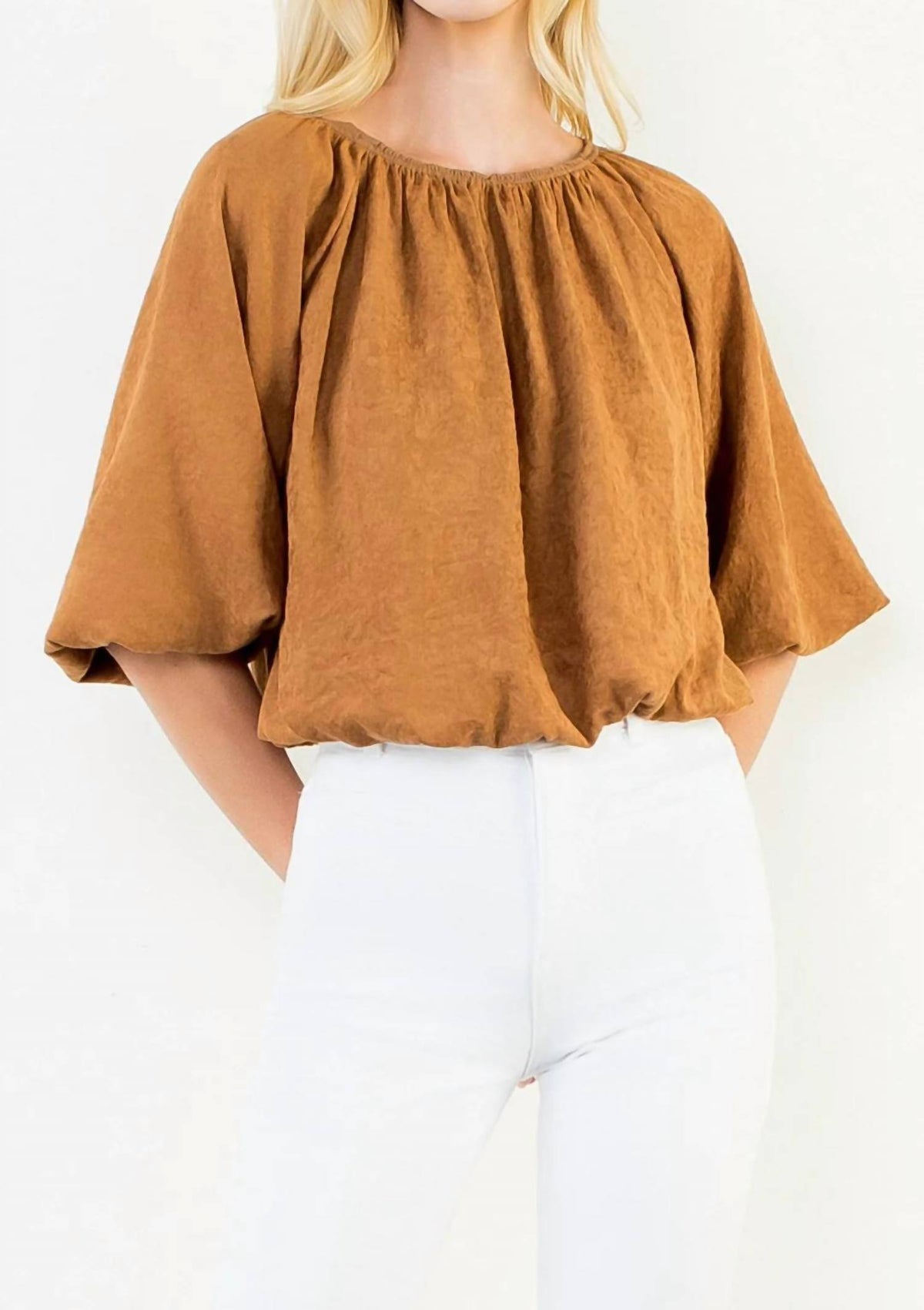 Thml - Bubble Hem Suede Top