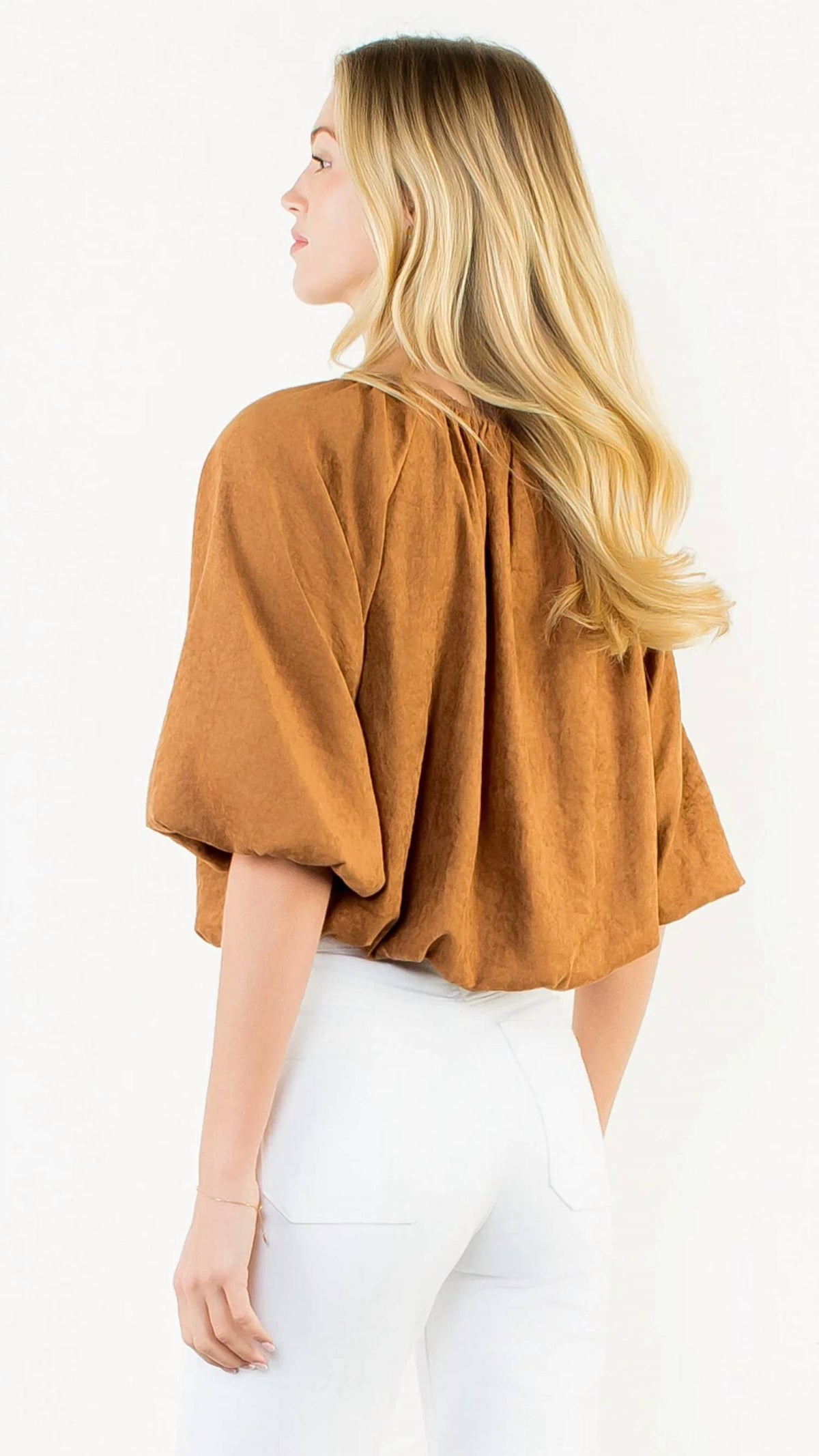 Thml - Bubble Hem Suede Top