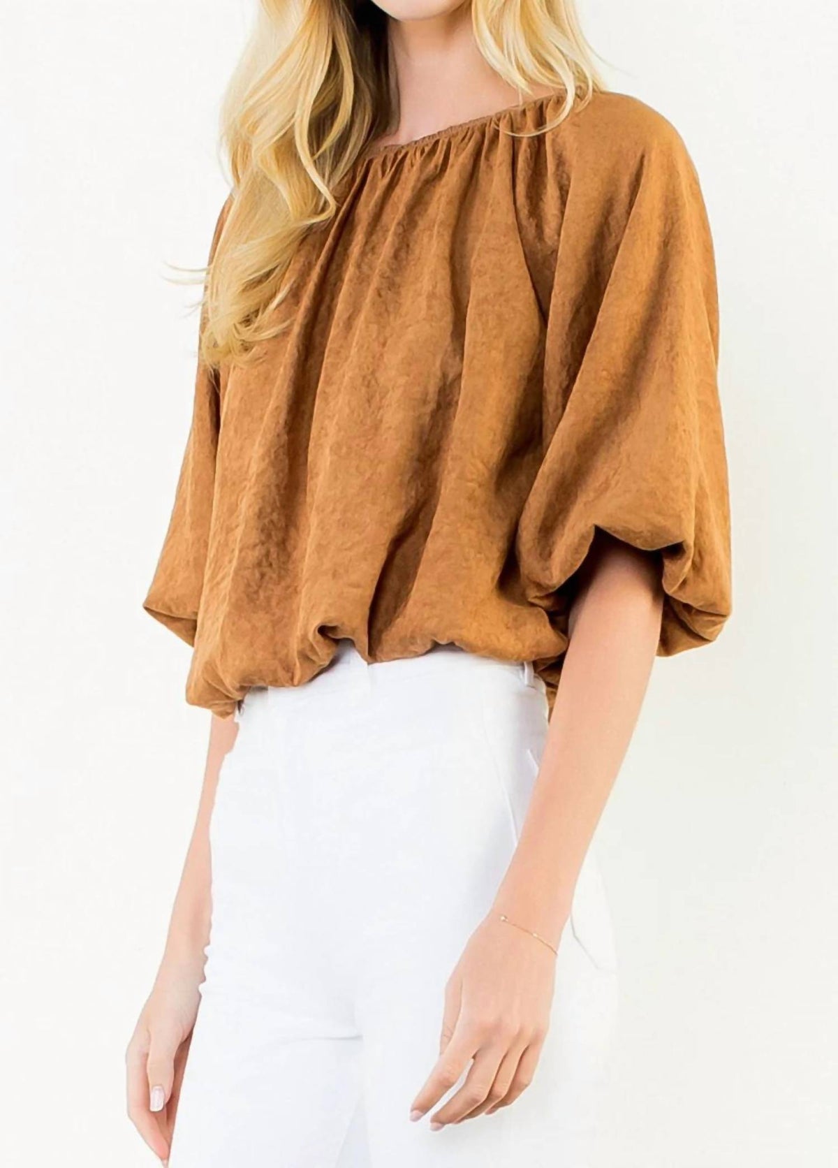 Thml - Bubble Hem Suede Top