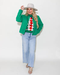 Thml - Button Up Boucle Jacket - casual - jacket - clothing - green
