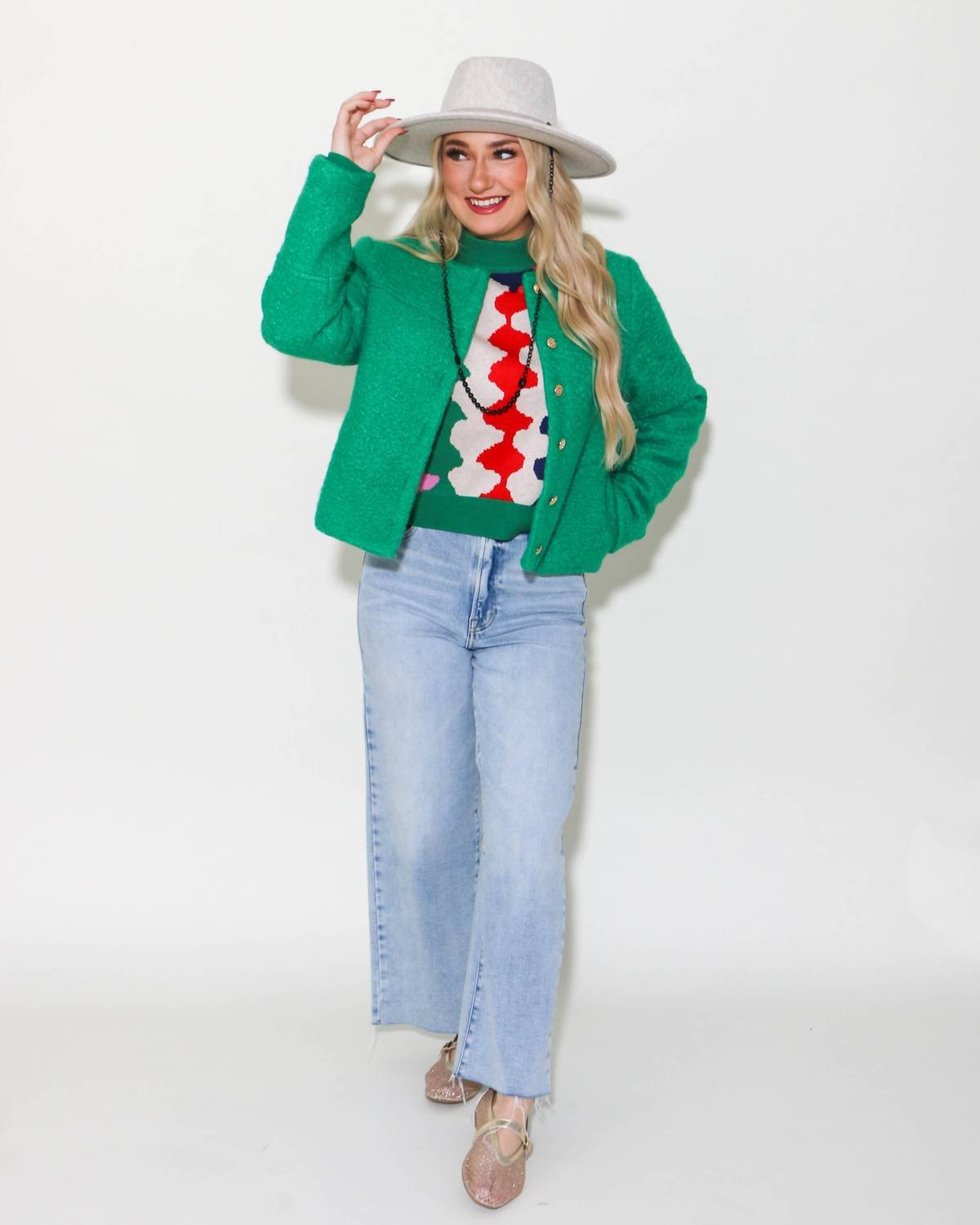 Thml - Button Up Boucle Jacket - casual - jacket - clothing - green
