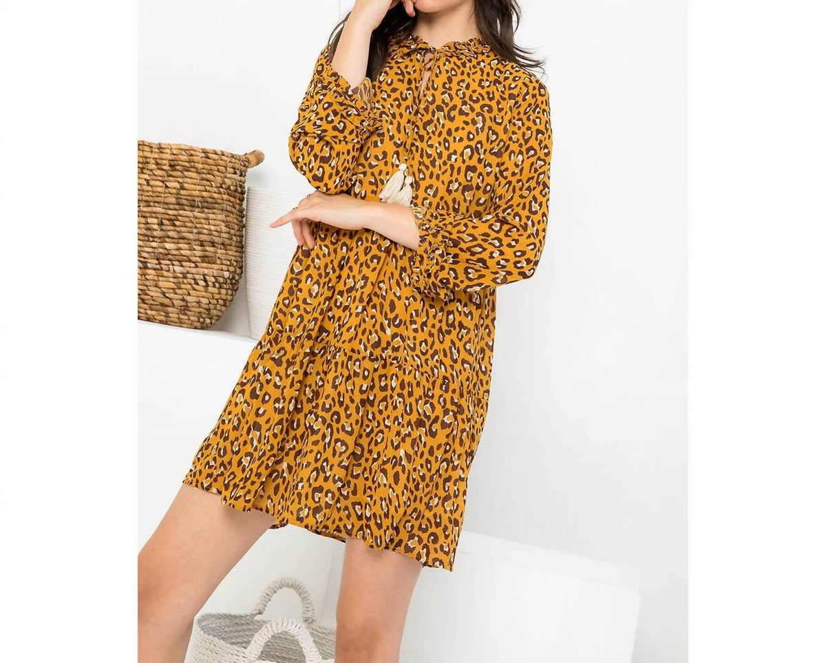 Thml - Cheetah Print Tiered Dress
