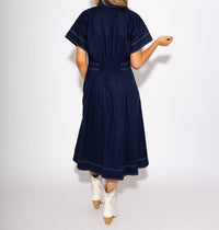 Thml - Cinched Waist Button-down Midi Dress