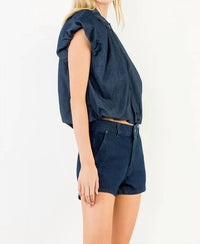 Thml - Denim Button Bubble Top