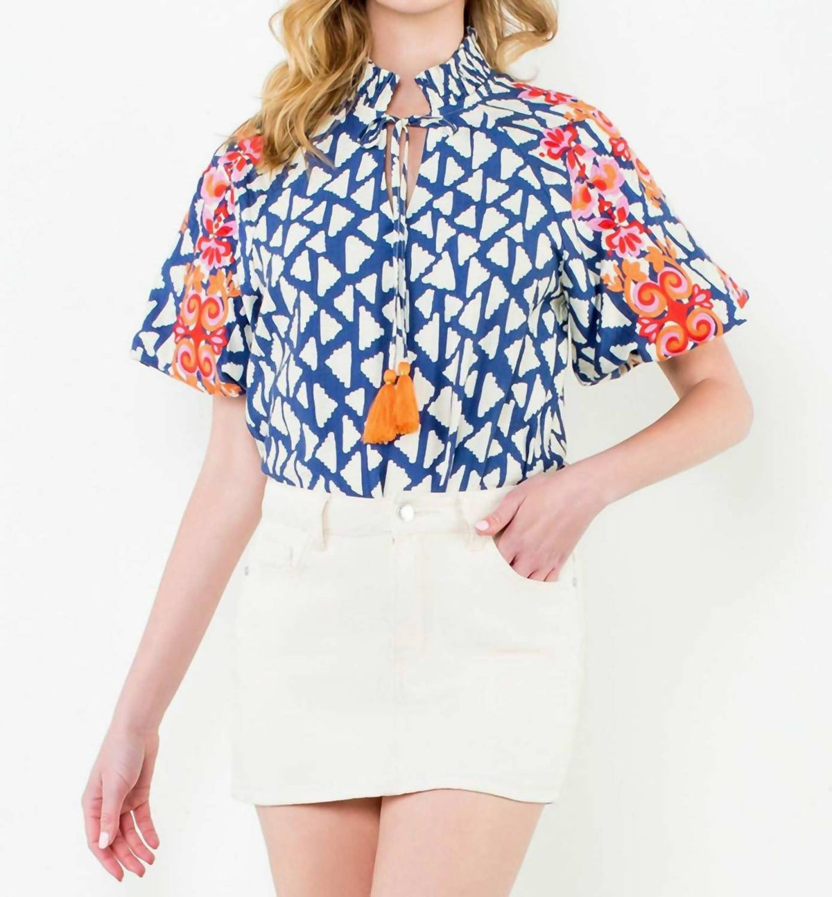 Thml - Embroidered Puff Sleeve Blouse