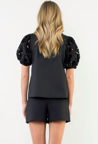 Thml - Eyelet Puff Sleeve Blouse