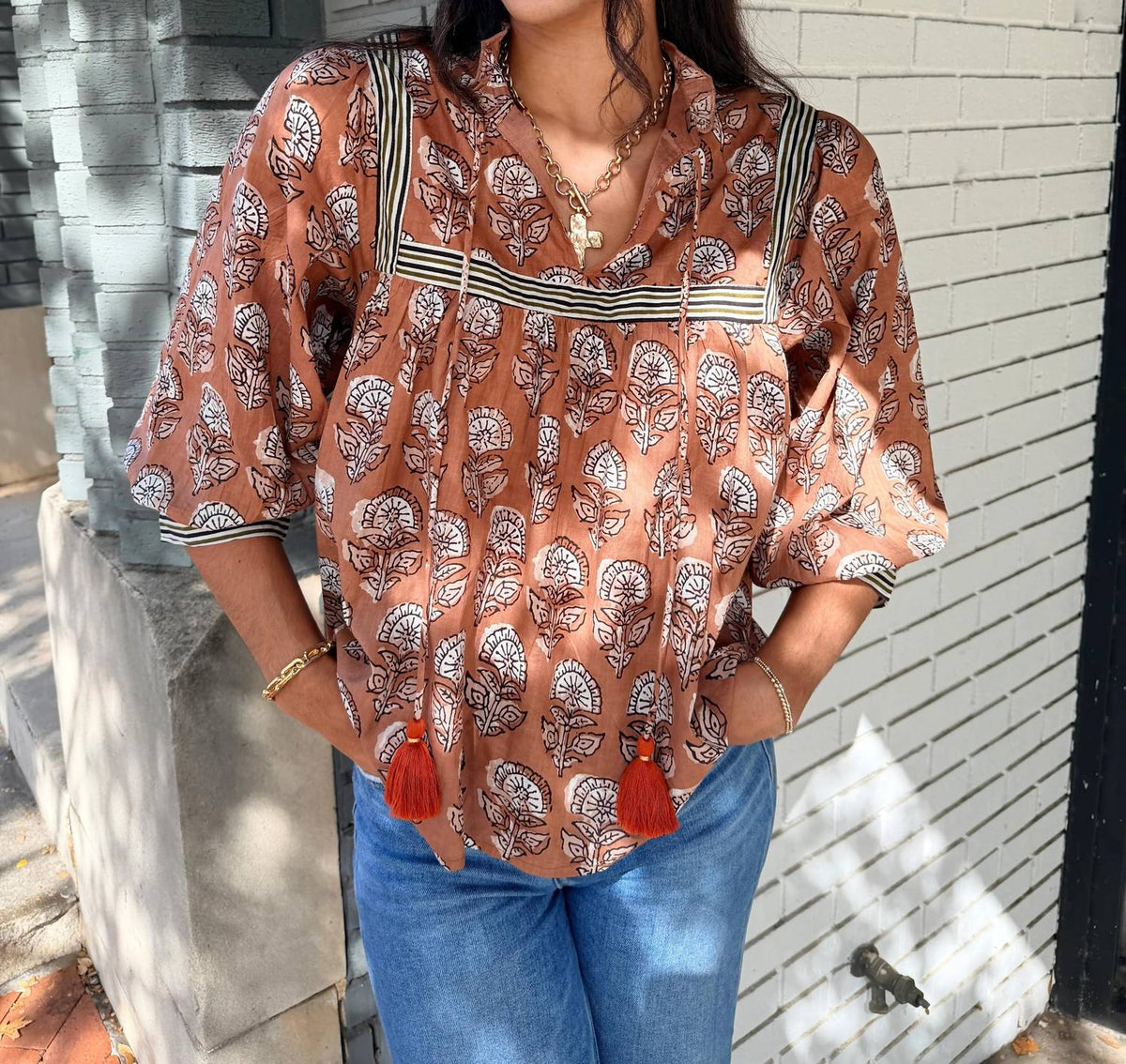 Thml - Falling For Florals Tassel Top