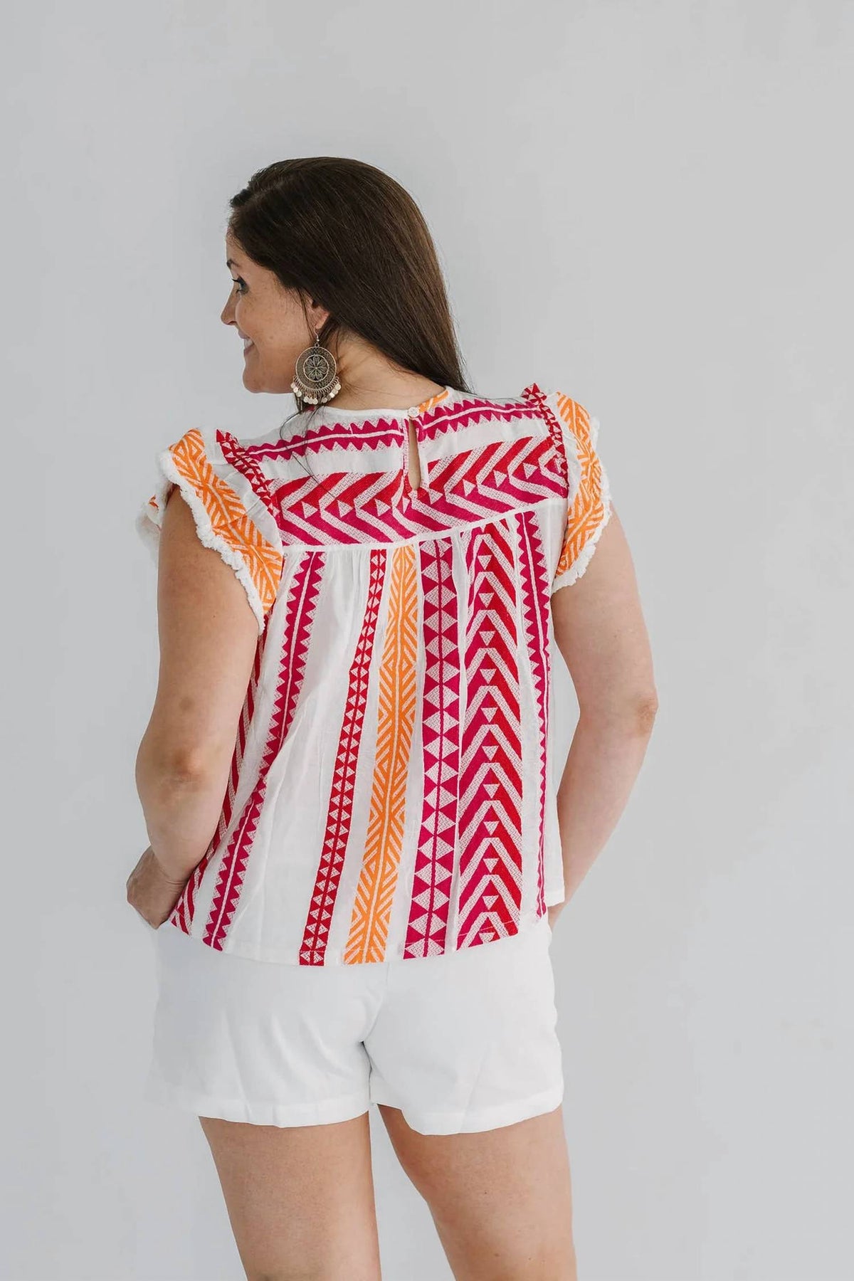 Thml - Finley Flutter Sleeve Knit Pattern Top