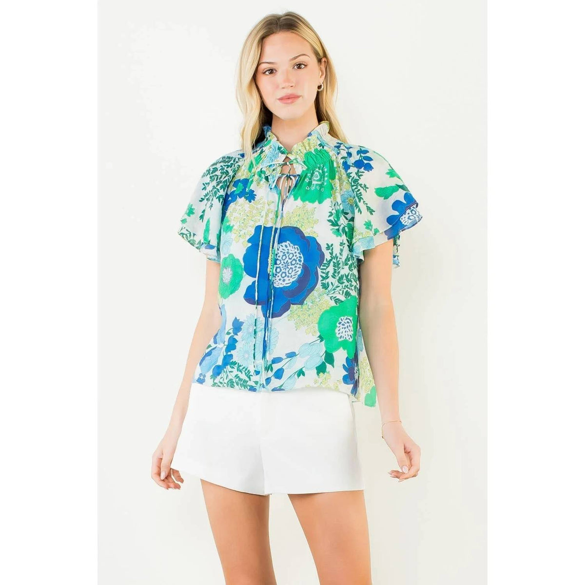Thml - Floral Print Top With Tie Detail