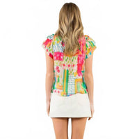 Thml - Flutter sleeve floral top