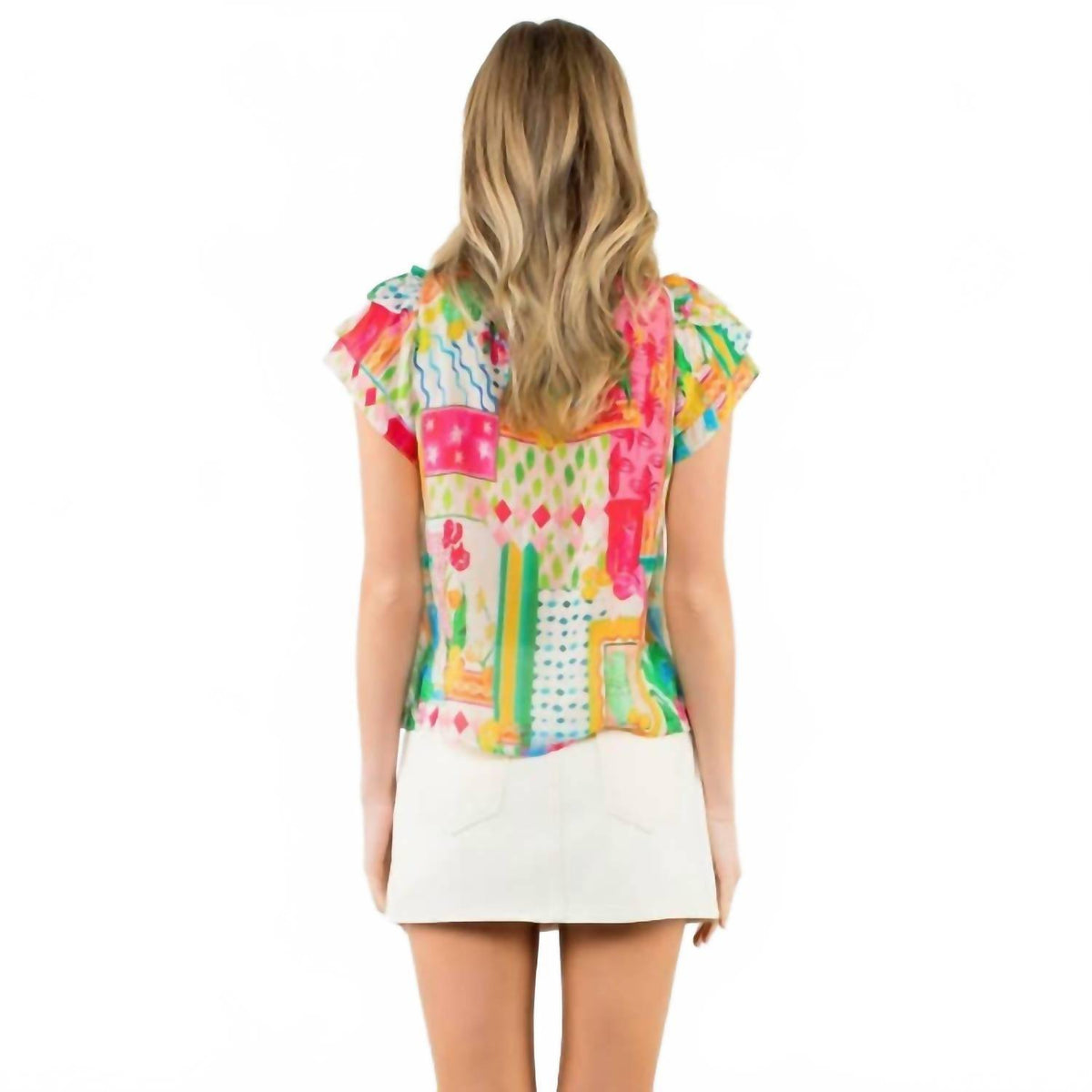 Thml - Flutter sleeve floral top