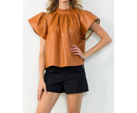 Thml - Flutter Sleeve Leather Top