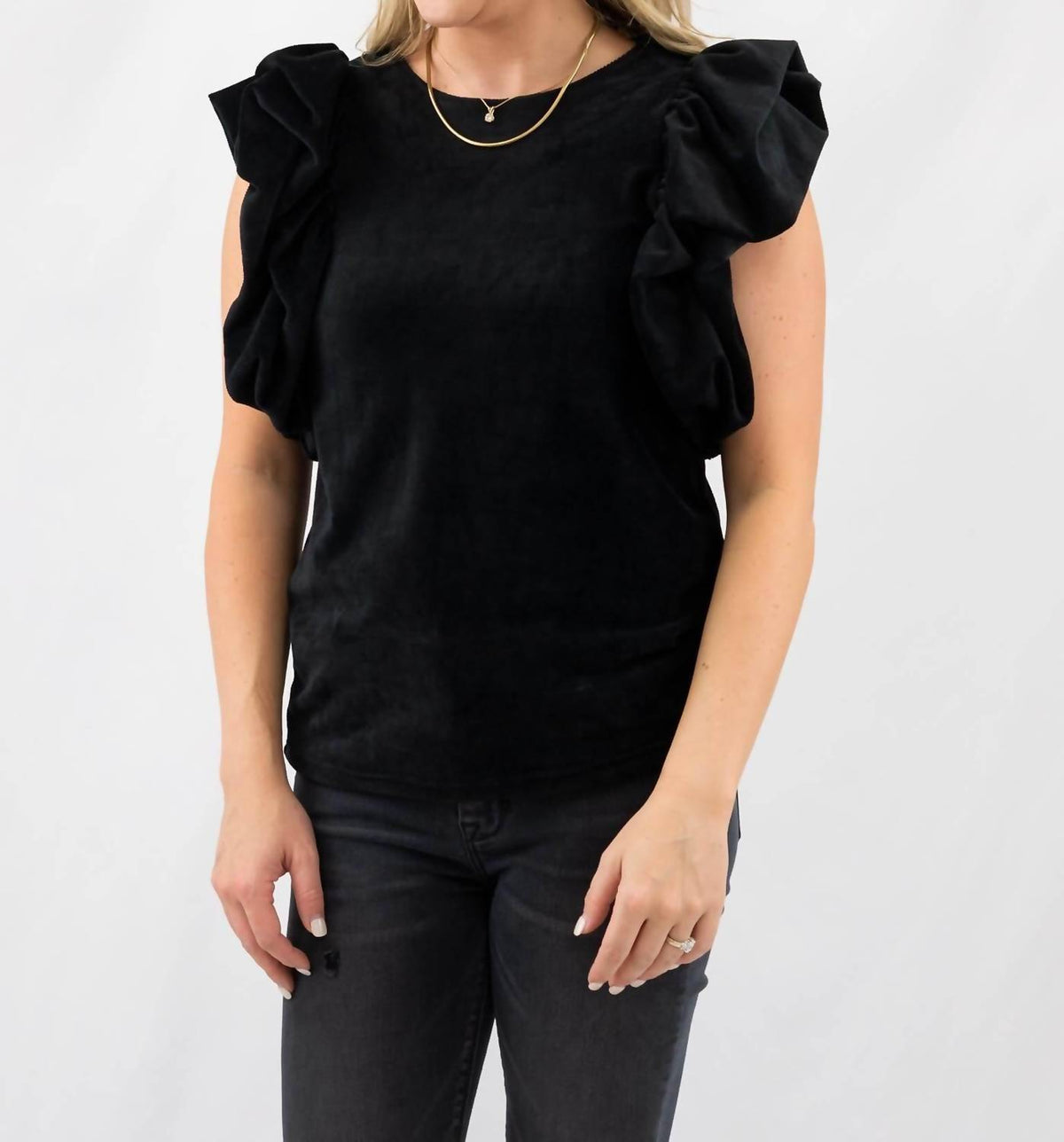 Thml - Flutter Sleeve Velvet Top