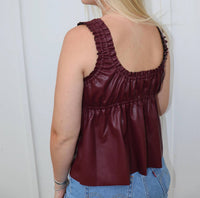 Thml - Gathered Leather Tank
