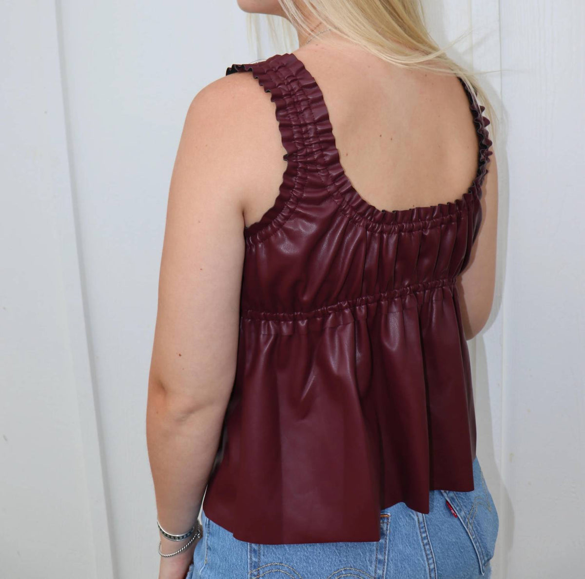 Thml - Gathered Leather Tank