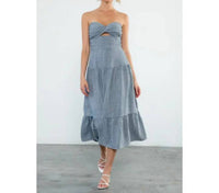 Thml - Gingham Bow Twist Midi Dress